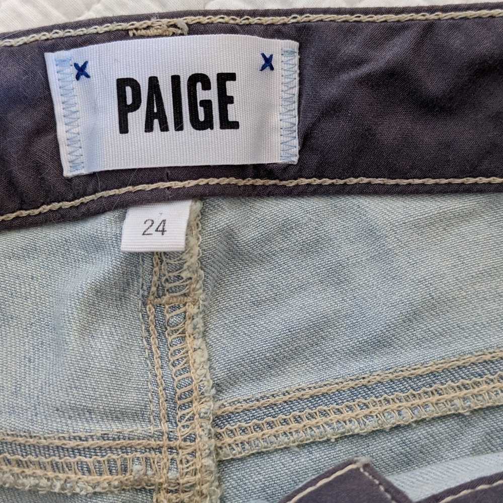 Paige Hoxton Ankle Bryalee Embroidery Skinny Jeans Size 24 - Picture 13 of 15